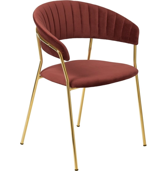 Стул Turin терракотовый, золотые ножки