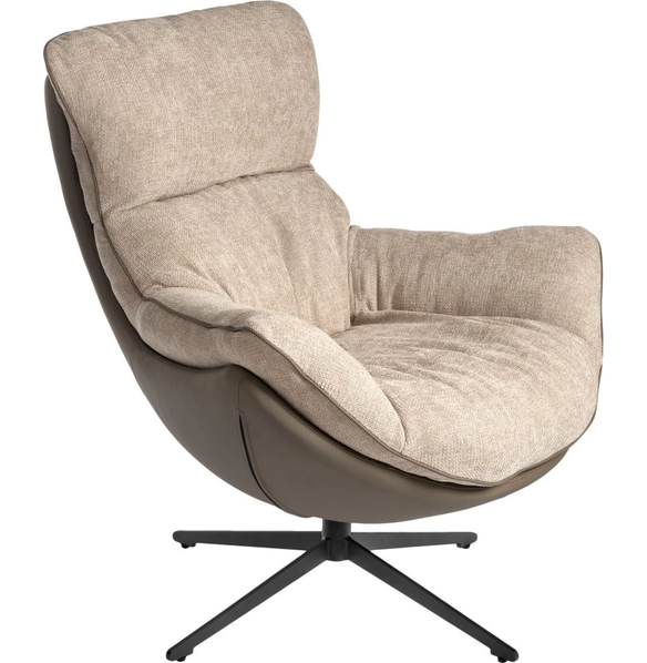 Кресло Hug латте, экокожа, шенилл