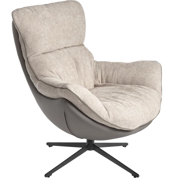 Кресло Hug светло-серый, экокожа, шенилл