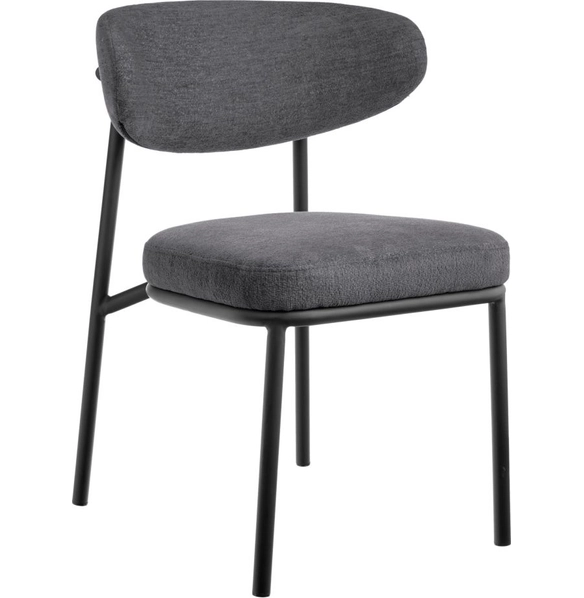 Стул Lucas 2 серый шенилл, чёрные ножки