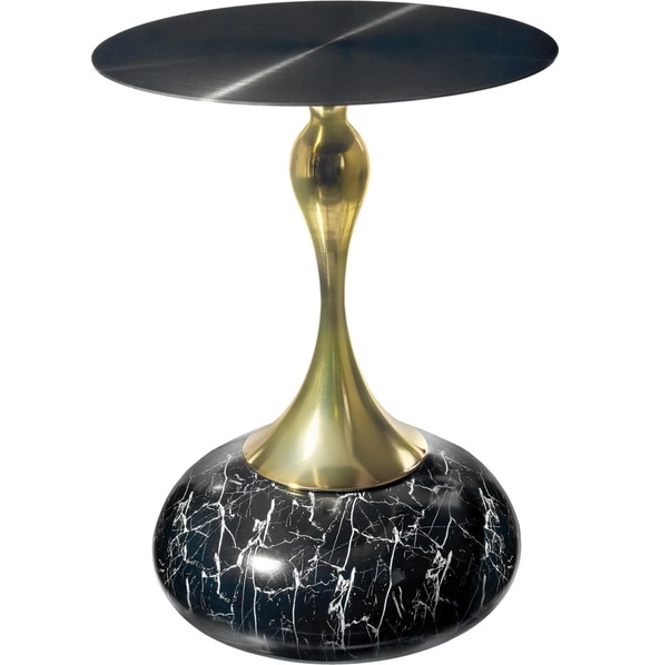 Кофейный столик Angel 40x55см чёрный мрамор, металл