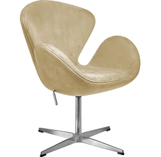 Дизайнерское кресло Swan Style Chair карамельный, искусственная замша