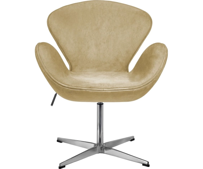 Дизайнерское кресло Swan Style Chair карамельный, искусственная замша фото #2