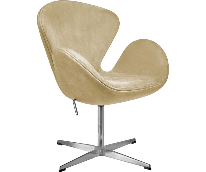 Дизайнерское кресло Swan Style Chair карамельный, искусственная замша фото #1