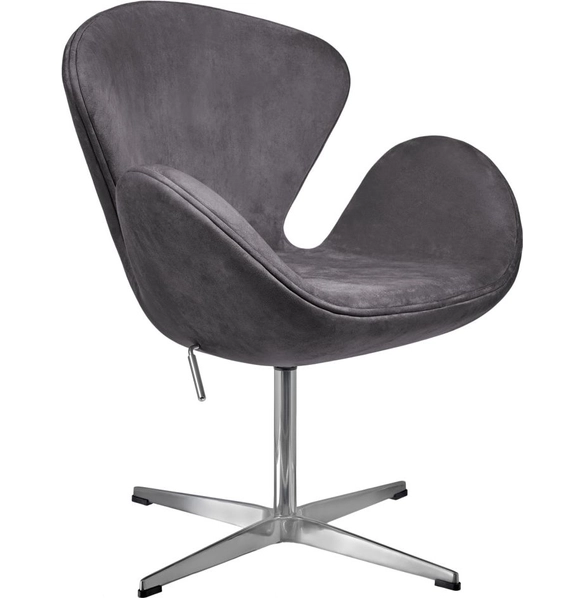 Дизайнерское кресло Swan Style Chair тёмно-серый, искусственная замша