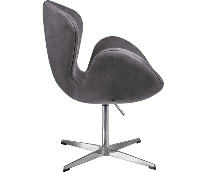 Дизайнерское кресло Swan Style Chair тёмно-серый, искусственная замша фото #3
