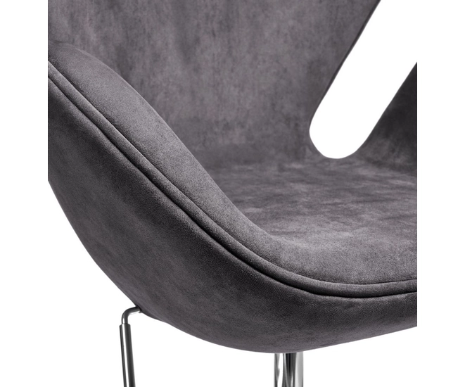Дизайнерское кресло Swan Style Chair тёмно-серый, искусственная замша фото #6