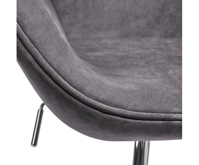 Дизайнерское кресло Swan Style Chair тёмно-серый, искусственная замша фото #7
