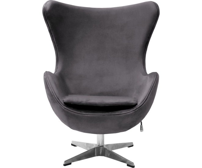 Кресло Egg Style Chair тёмно-серый, искусственная замша фото #2