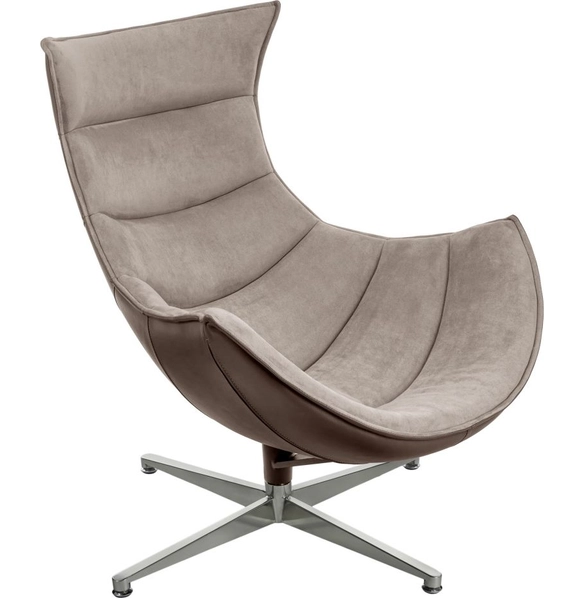 Кресло Lobster Chair латте искусственная замша, коричневый прессованная кожа