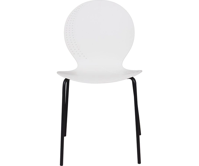 Стул Wave белый с черными ножками фото №2