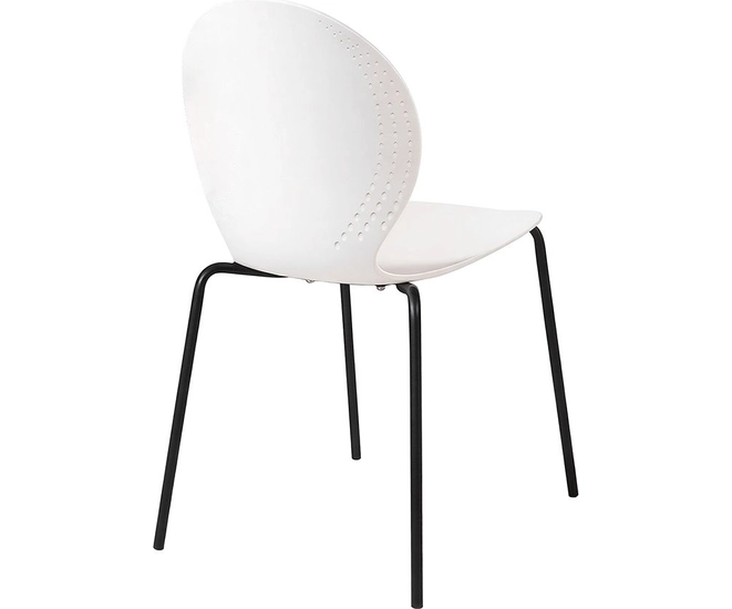 Стул Wave белый с черными ножками фото №3