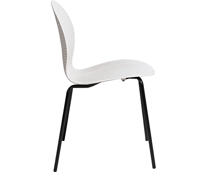 Стул Wave белый с черными ножками фото №4
