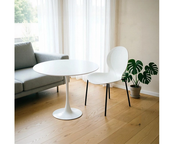 Стул Wave белый с черными ножками фото №22