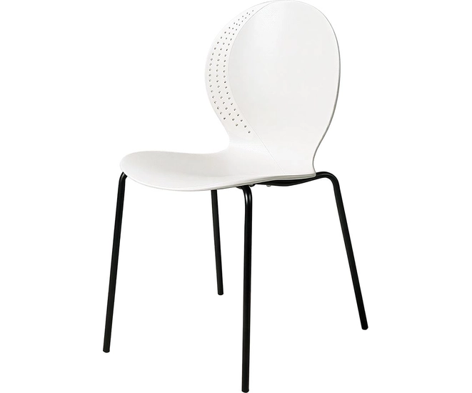 Стул Wave белый с черными ножками фото №1