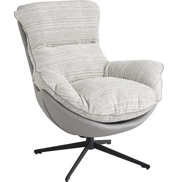 Кресло HUG серый в полоску, экокожа, шенилл