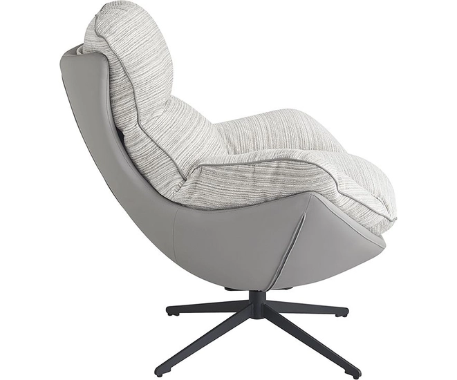 Кресло HUG серый в полоску, экокожа, шенилл фото №4