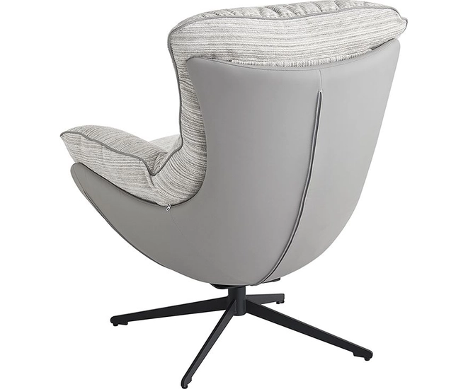 Кресло HUG серый в полоску, экокожа, шенилл фото №5