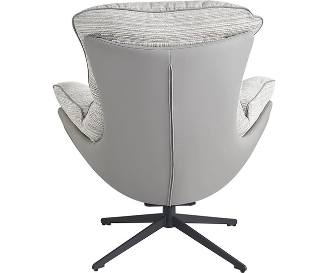 Кресло HUG серый в полоску, экокожа, шенилл фото №6