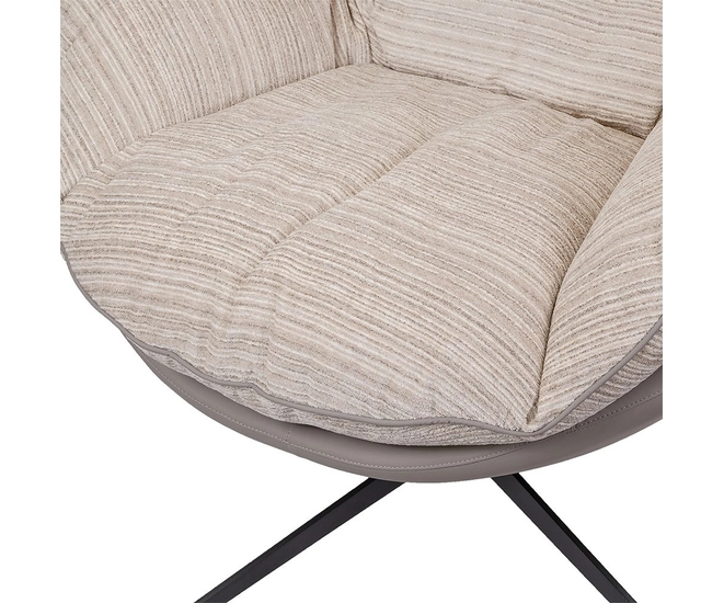 Кресло HUG серый в полоску, экокожа, шенилл фото №10