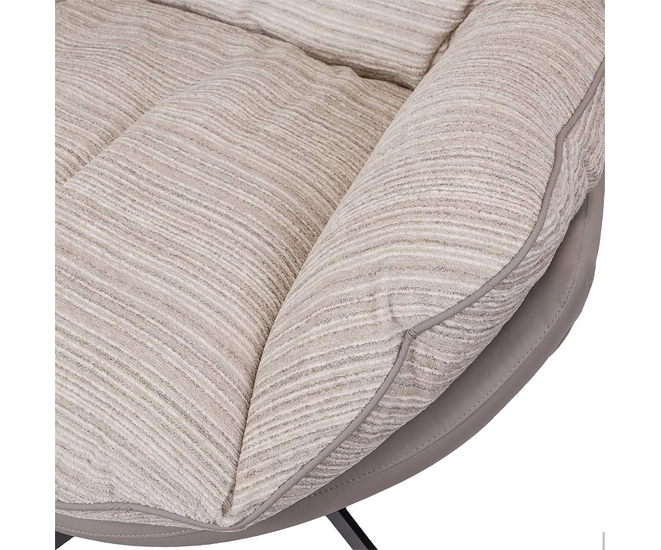 Кресло HUG серый в полоску, экокожа, шенилл фото №11