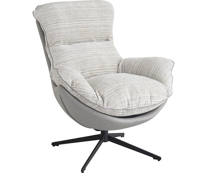 Кресло HUG серый в полоску, экокожа, шенилл фото №1