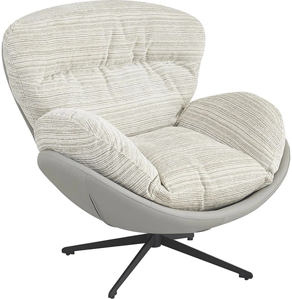 Кресло BLISS серый, экокожа, шенилл