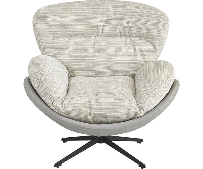 Кресло BLISS серый, экокожа, шенилл фото №3