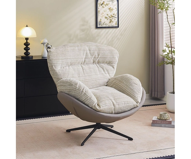 Кресло BLISS серый, экокожа, шенилл фото №20