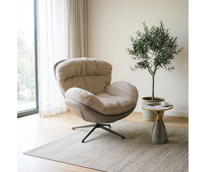 Кресло BLISS серый, экокожа, шенилл фото №21