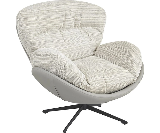 Кресло BLISS серый, экокожа, шенилл фото №1