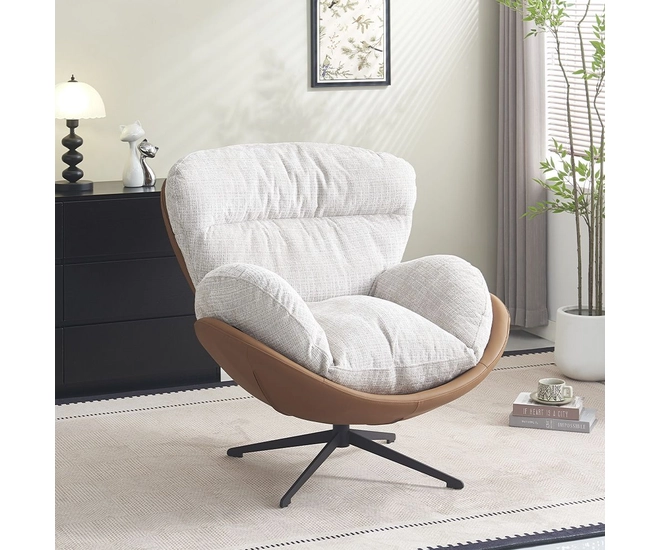 Кресло BLISS оранж/серый, экокожа, шенилл фото №2