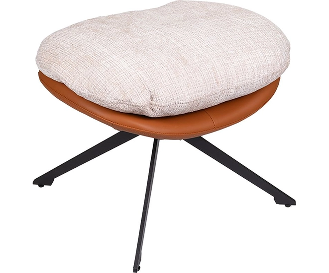 Оттоманка BLISS оранж/серый, экокожа, шенилл фото №2