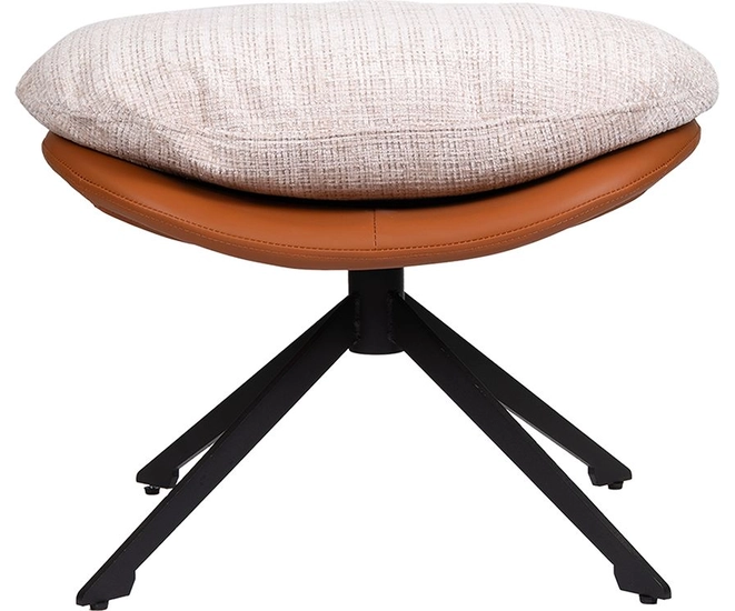 Оттоманка BLISS оранж/серый, экокожа, шенилл фото №1