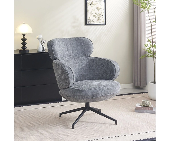 Кресло KING серый, шенилл фото №2