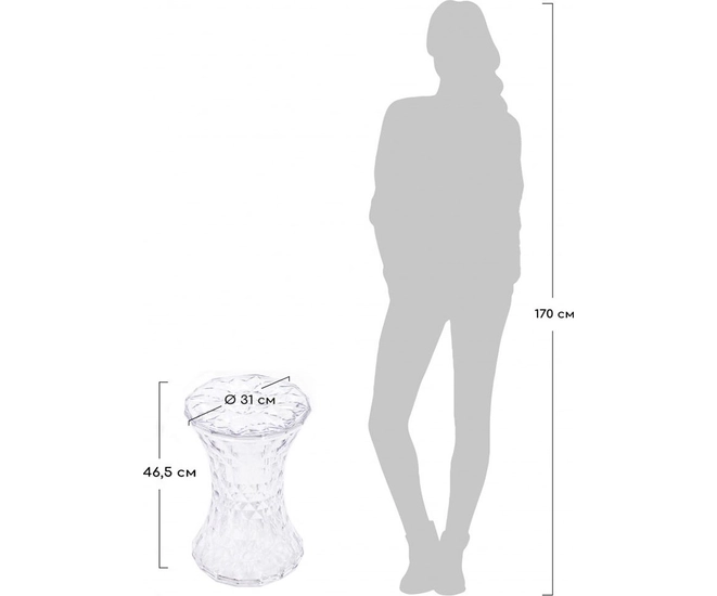 Стул-пуф Stone прозрачный янтарный фото №8