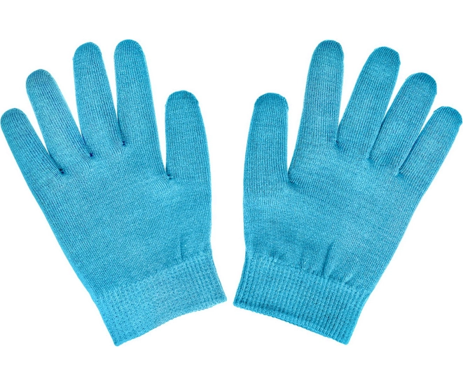 Маска-перчатки увлажняющие гелевые многоразового использования, голубые