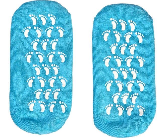 Маска-носки увлажняющие гелевые многоразового использования, голубые фото #3