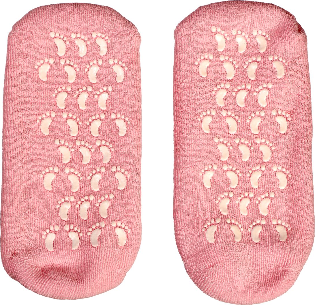 Маска-носки увлажняющие гелевые многоразового использования, розовые
