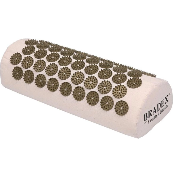 Валик-аппликатор акупунктурный Нирвана бежевый, золотые шипы