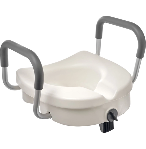 Сиденье-насадка для унитаза со съемными поручнями