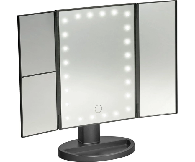 Настольное зеркало раскладное, BRADEX, с подсветкой, сенсорный экран, 24 LED фото #1
