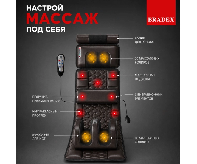 Массажный матрас с массажером для ног БЛИСС фото №4