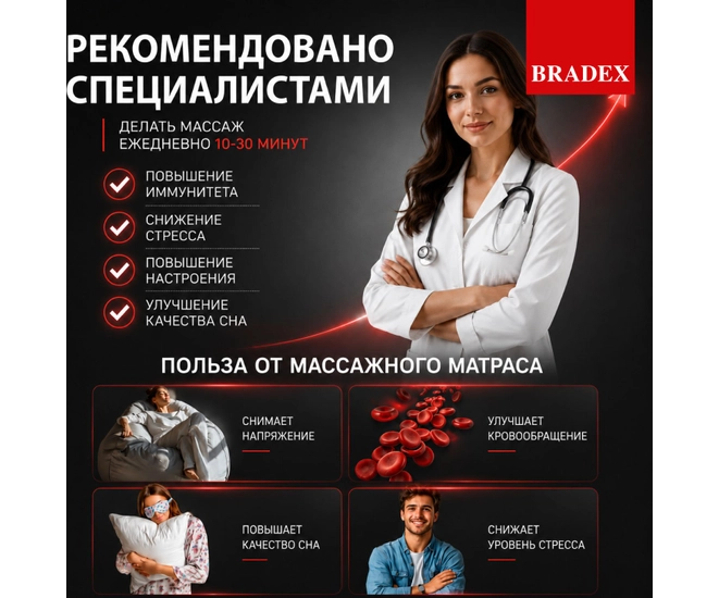 Массажный матрас с массажером для ног БЛИСС фото №13