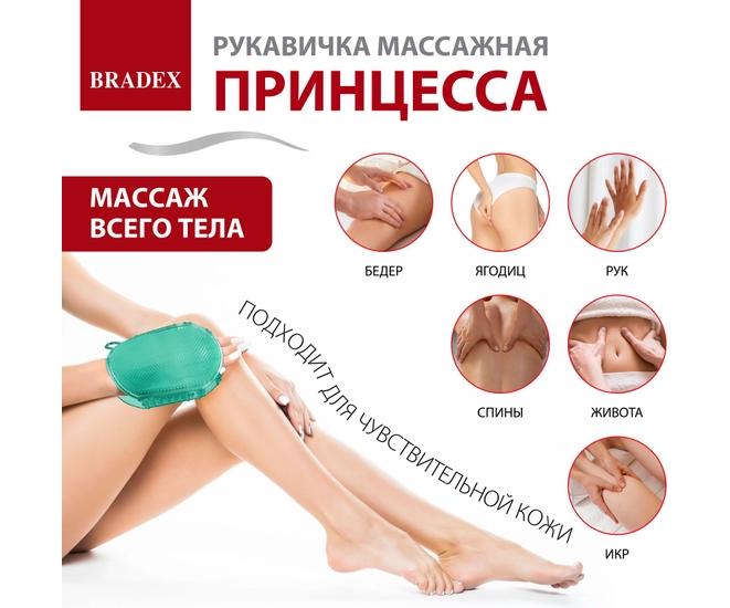 Массажер антицеллюлитный массажная варежка Принцесса розовая фото №8