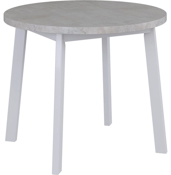 Стол Next круглый раскладной 100-130x100x76,5 см, бетон Лайт, белый