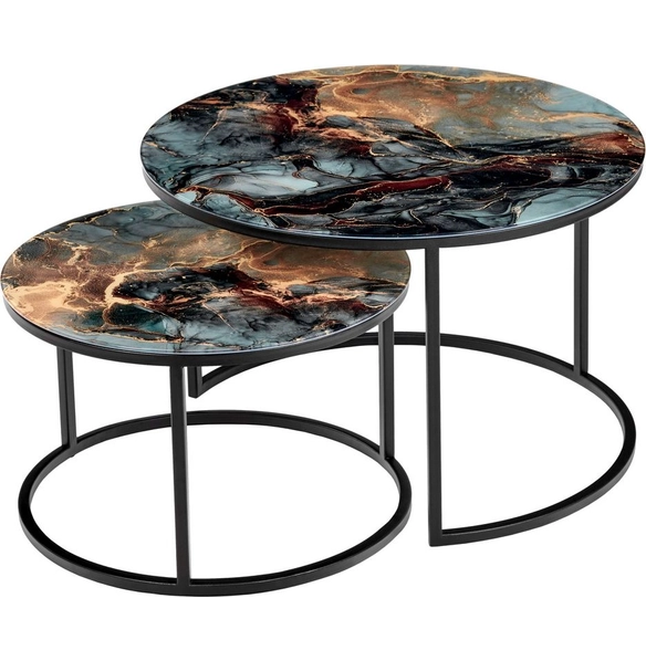 Набор кофейных столиков Tango стекло с фотопечатью космический