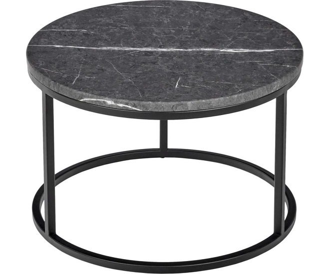 Набор кофейных столиков Tango серый мрамор с чёрными ножками, 2шт фото #5