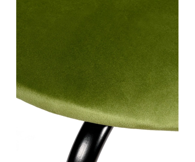 Стул Seven Style светло-зеленый велюр с чёрными ножками фото #6
