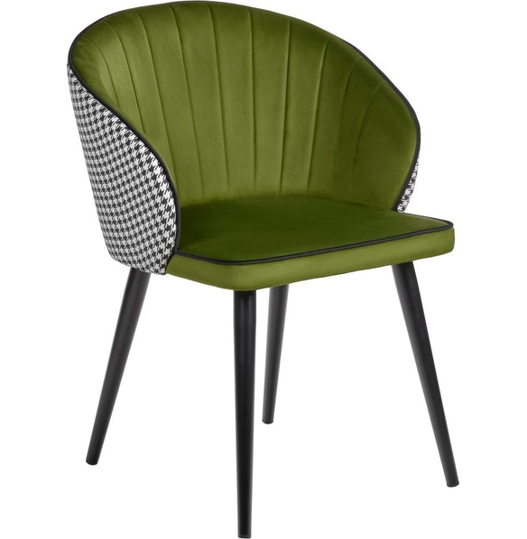 Стул Paola зелёный с жаккардом